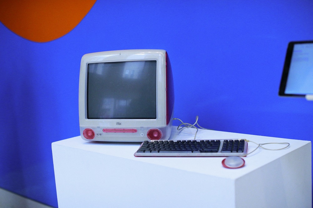 A Strawberry iMac owned by Wikipedia founder Jimmy Wales is displayed during a press preview before the upcoming Christie's Luxury Week auction, in New York. u00e2u20acu2022 AFP pic