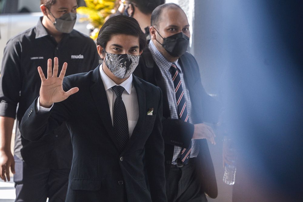 Muda president Syed Saddiq Syed Abdul Rahman arrives at the Kuala Lumpur High Court December 14, 2021. u00e2u20acu201d Picture by Miera Zulyana