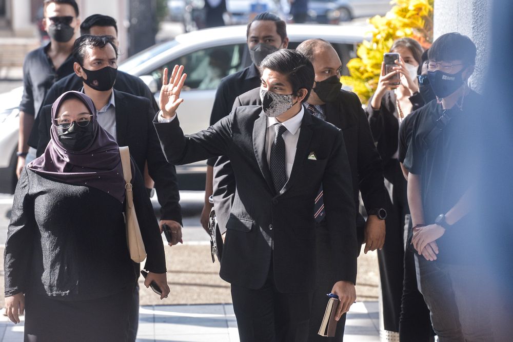 Muda president Syed Saddiq Syed Abdul Rahman arrives at the Kuala Lumpur High Court December 14, 2021. u00e2u20acu201d Picture by Miera Zulyana