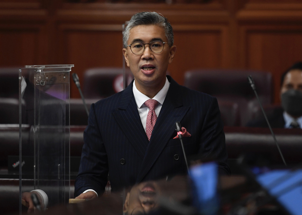 Finance Minister Datuk Seri Tengku Zafrul Abdul Aziz during his winding-up speech for the Supply Bill 2022 (Budget 2022) in the Dewan Negara, December 21, 2021. u00e2u20acu201d Bernama pic 