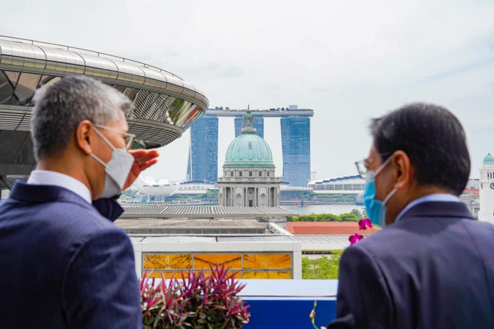 Finance Minister Datuk Seri Tengku Zafrul Abdul Aziz with Singapore Deputy Prime Minister Heng Swee Keat in Singapore, December 6, 2021. u00e2u20acu201d Picture from Facebook/Tengku Zafrul