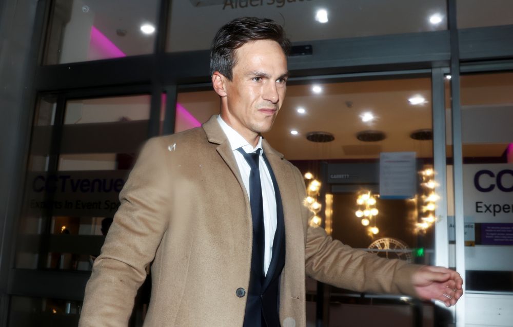 Danish golfer Thorbjorn Olesen leaves Aldersgate House Crown Court in London December 7, 2021. u00e2u20acu201d Reuters pic