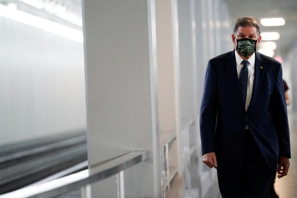 US Senator Joe Manchin walks to a Democratic policy luncheon at the US Capitol in Washington December 16, 2021. u00e2u20acu201d Reuters pic