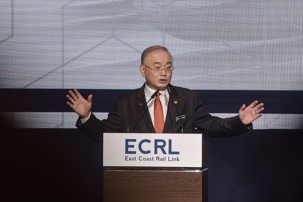 Transport Minister Datuk Seri Wee Ka Siong speaks during ECRL deal signing ceremony at Mandarin Oriental Kuala Lumpur December 2, 2021. u00e2u20acu201d Picture by Miera Zulyana