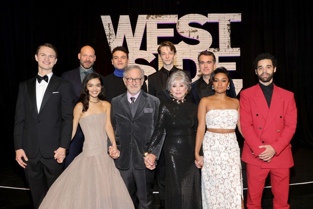 The cast of 'West Side Story' attend the New York premiere November 29, 2021. — AFP pic