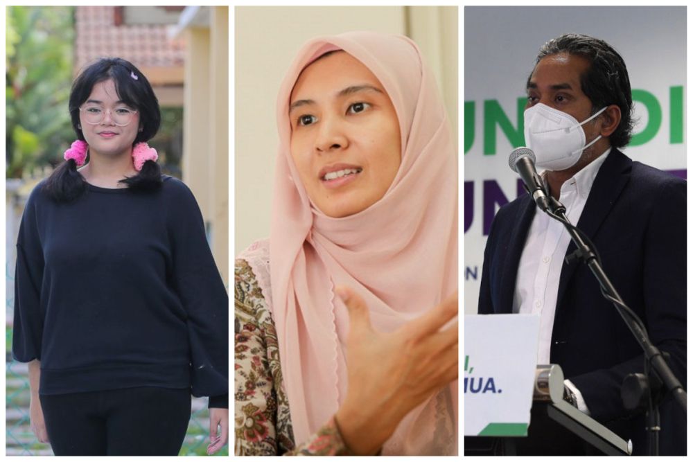 Student activist Ain Husniza Saiful Nizam, Permatang Pauh MP Nurul Izzah Anwar and Health Minister Khairy Jamaluddin spotlight bodily autonomy at the Malaysia Woman and Girls Forum today. u00e2u20acu201c Pictures by Yusof Mat Isa, Choo Choy May and Bernama