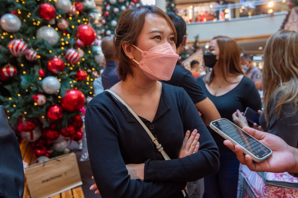 Nina Vyvienne speaks to Malay Mail at the Mid Valley Megamall in Kuala Lumpur December 23, 2021. — Picture by Shafwan Zaidon