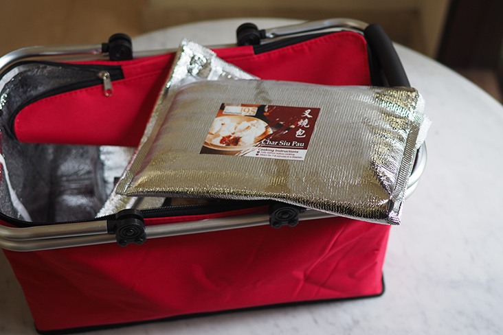 Your purchase is packed in a special insulated basket to keep the frozen items cool.