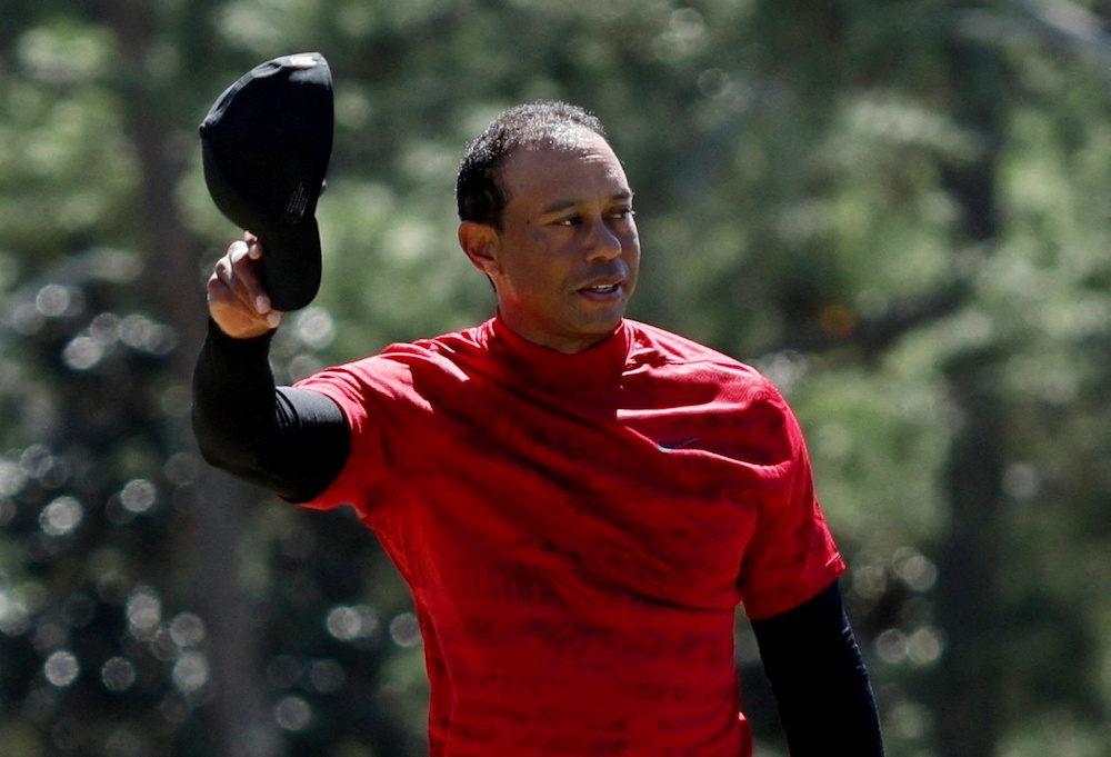 Tiger Woods on the 18th green during the final round of the Augusta Masters, April 10, 2022. u00e2u20acu201d Reuters pic