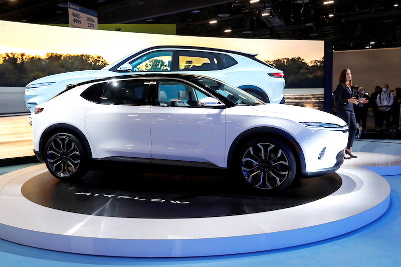 Chrysler CEO Christine Feuell unveils the Chrysler Airflow Concept electric vehicle during CES 2022 at the Las Vegas Convention Center in Las Vegas, Nevada January 5, 2022. u00e2u20acu201d Reuters pic