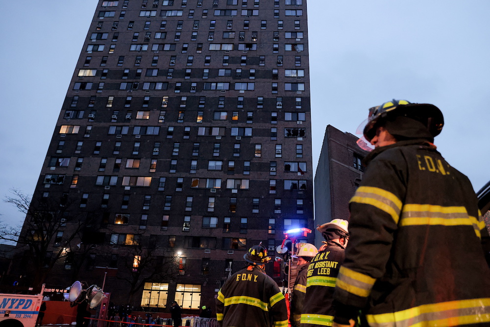 Emergency personnel from the New York City Fire Department (FDNY) respond to an apartment building fire in the Bronx borough of New York City January 9, 2022. u00e2u20acu201d Reuters pic