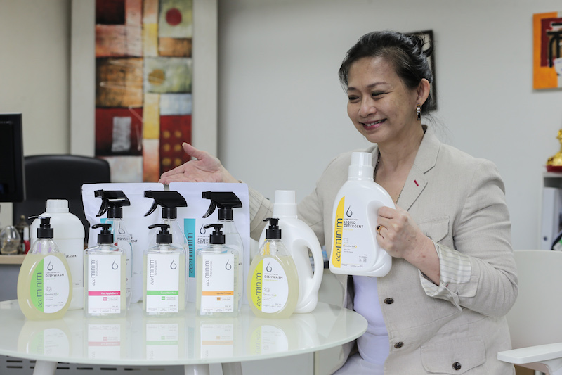 Tan tested every sample on her skin to see if the ingredients would trigger her eczema. — Picture by Ahmad Zamzahuri