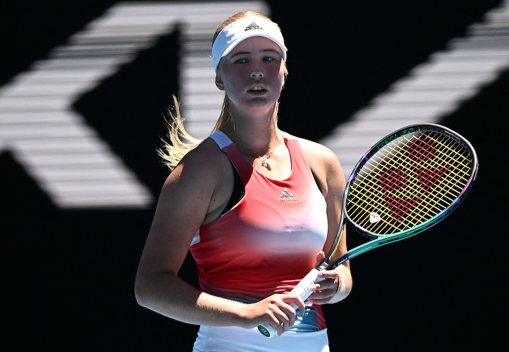 Denmark's Clara Tauson reacts during her second round match against Estonia's Anett Kontaveit, Melbourne January 20, 2022. u00e2u20acu201d Reuters pic 