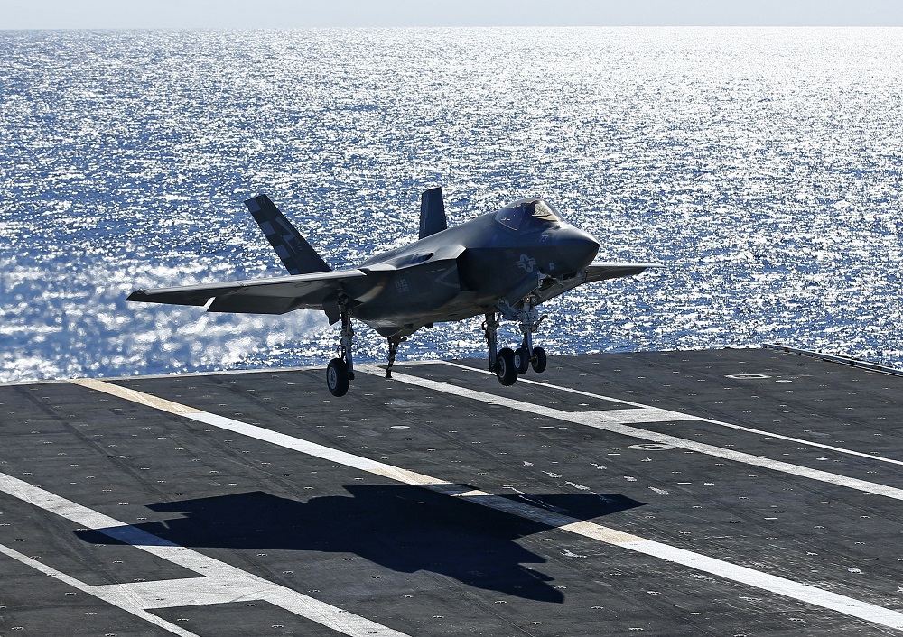 US Navy test Pilot Tony Wilson makes the first ever landing of the F-35C Joint Strike Fighter on an aircraft carrier using its tailhook system, off the coast of California November 3, 2014. u00e2u20acu201d Reuters pic