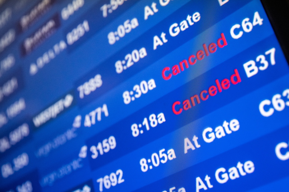 A screen showing cancelled flights is seen at John F. Kennedy International Airport during the spread of the Omicron coronavirus variant in Queens, New York City December 26, 2021. u00e2u20acu201d Reuters pic