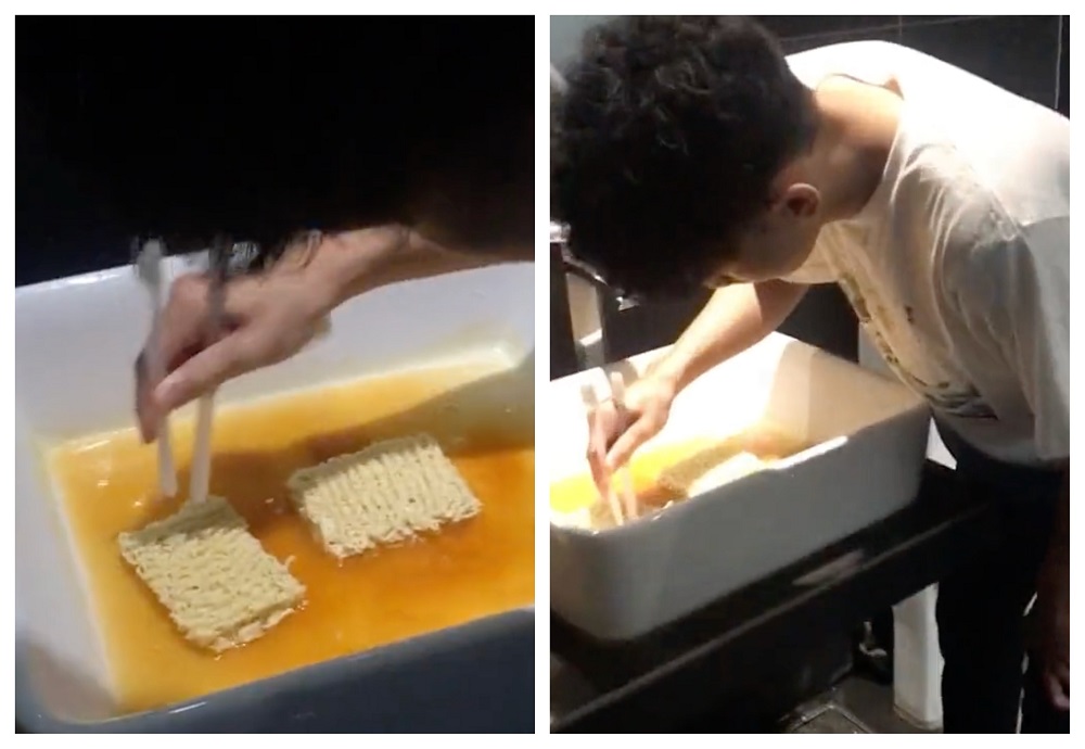 Malaysians criticised the group of friends for their lack of hygiene and absurdity. u00e2u20acu201c Screengrabs from Twitter/@TikTokBerguna