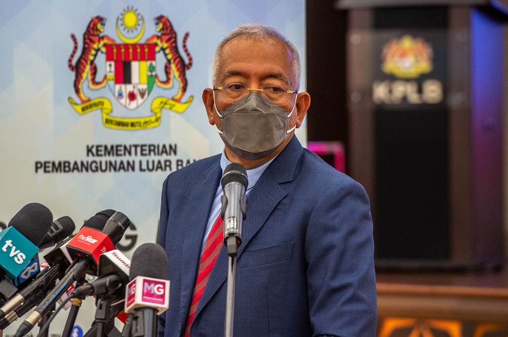 Rural Development Minister Datuk Seri Mahdzir Khalid speaks to the media during a press conference in Putrajaya January 10, 2022. u00e2u20acu201d Picture by Shafwan Zaidon