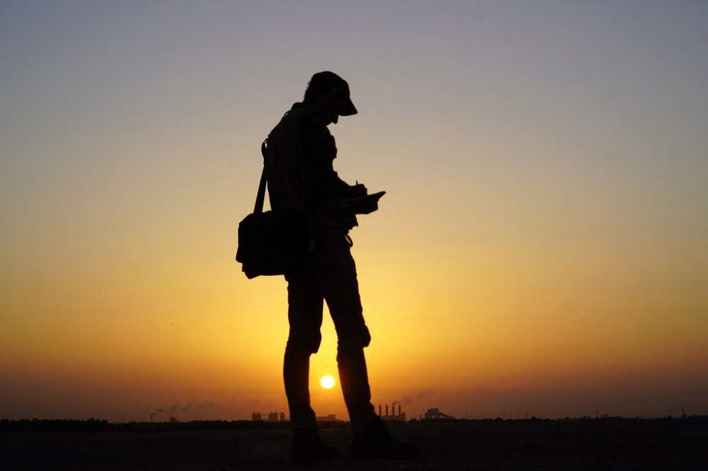 Martin Sebastian Gussone from the German Archaeological Institute reviews his notes in the early morning at Iraqu00e2u20acu2122s ancient site of Al-Hirah, about 25 kilometres south of the holy city of Najaf, on November 4, 2021. u00e2u20acu201d AFP pic