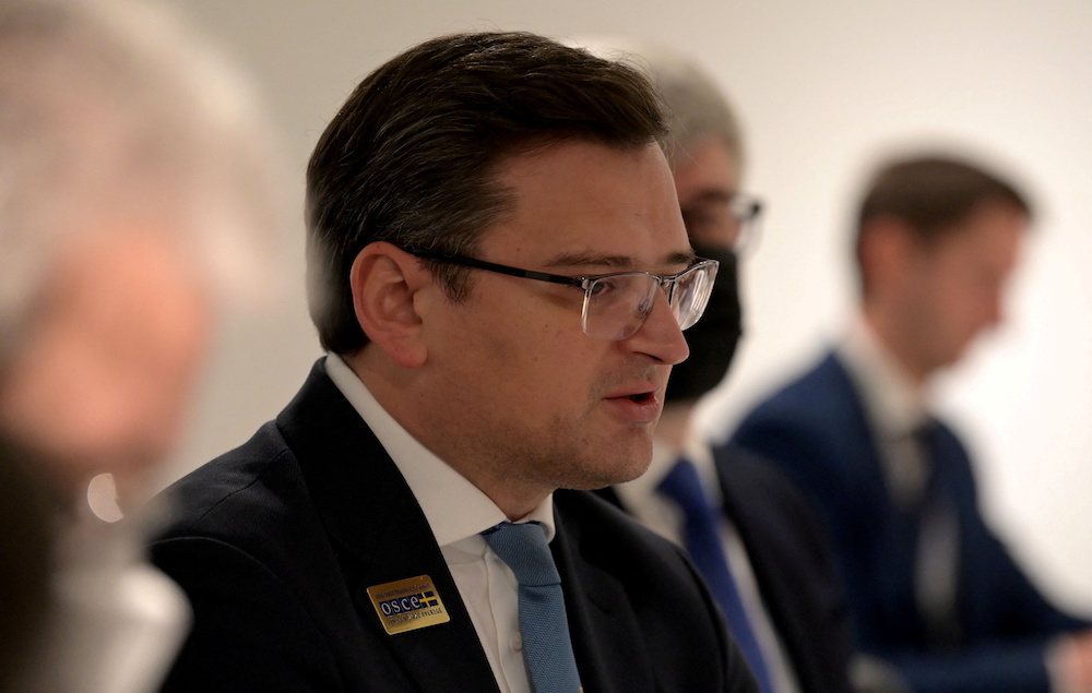 Ukrainian Foreign Minister Dmytro Kuleba attends a meeting with the US secretary of state in Stockholm, Sweden December 2, 2021. u00e2u20acu201d Reuters pic