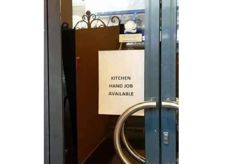 A restaurant had social media users in chuckles for its raunchy advertisement. u00e2u20acu201d Picture via Twitter/Sandernista412