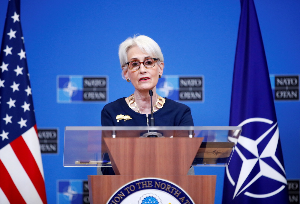 US Deputy Secretary of State Wendy Sherman holds a news conference at the Nato headquarters in Brussels, Belgium January 12, 2022. u00e2u20acu201d Reuters picnn