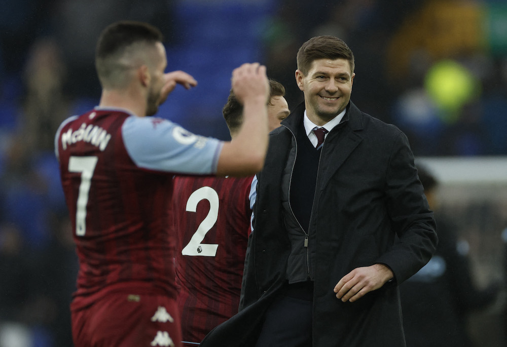 Aston Villa manager Steven Gerrard after the match in Liverpool January 22, 2022. u00e2u20acu201d  Action Images via Reuters/Jason Cairnduff 