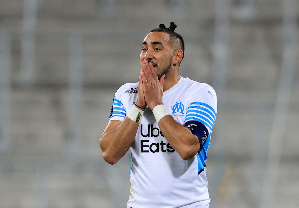 Olympique de Marseille's Dimitri Payet reacts during the match against RC Lens in Lens January 22, 2022. u00e2u20acu201d Reuters pic