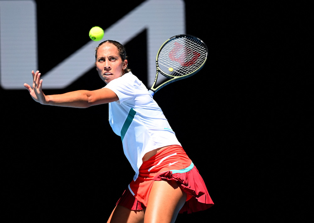 Madison Keys of the US in action during her fourth round match against Spain's Paula Badosa, Melbourne January 23, 2022. u00e2u20acu201d Reuters pic