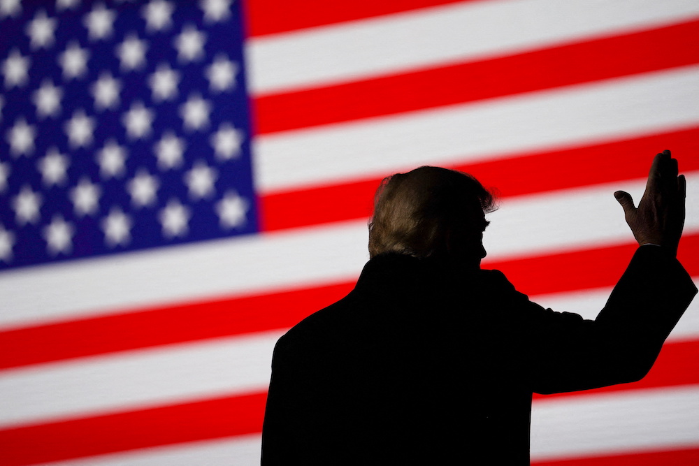 Former US President Donald Trump gestures during a rally in Conroe, Texas January 30, 2022. u00e2u20acu201d Reuters pic