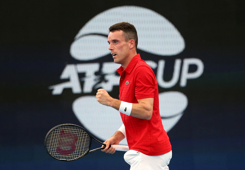Spain's Roberto Bautista Agut reacts during his group stage match against Chile's Cristian Garin in Sydney January 1, 2022. u00e2u20acu2022 Reuters pic