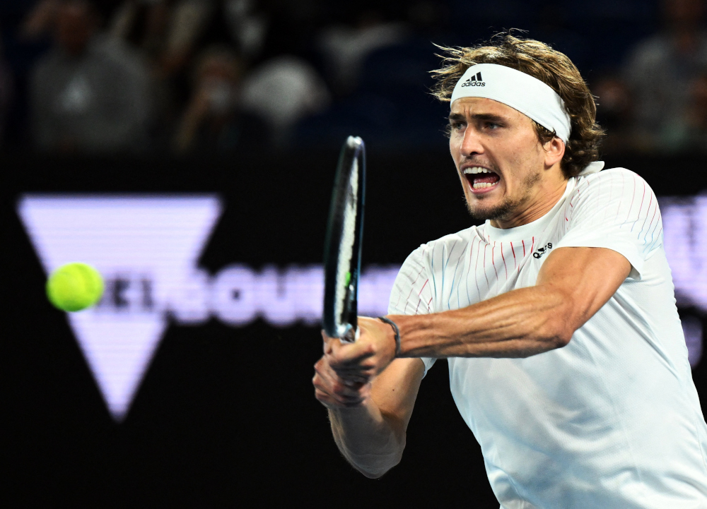 Germanyu00e2u20acu2122s Alexander Zverev in action during his second round match against Australiau00e2u20acu2122s John Millman at Melbourne Park, Melbourne, January 19, 2022. u00e2u20acu201d Reuters picnn