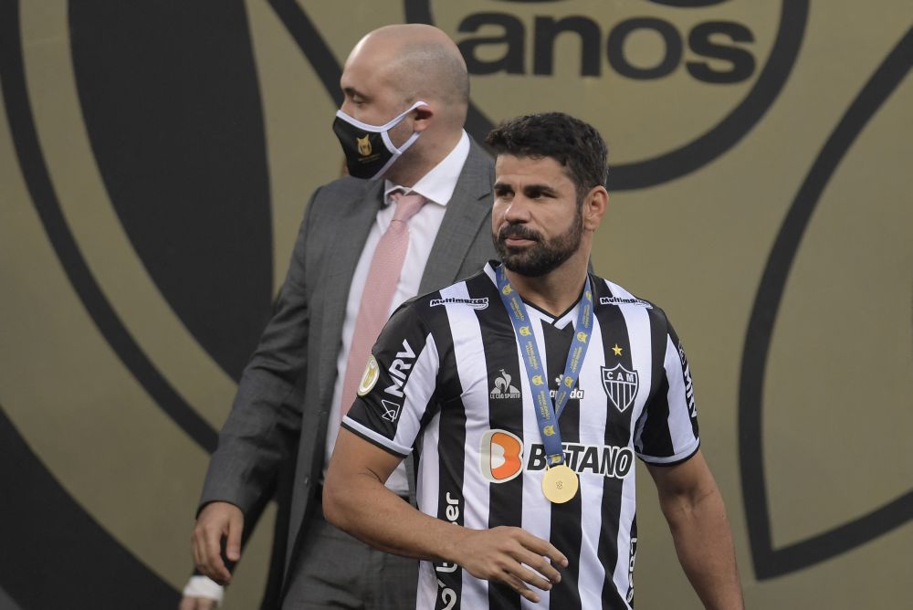 Atletico Mineiro's Diego Costa celebrates winning the Brazilian 2021 championship at the Mineirao stadium in Belo Horizonte December 5, 2021. u00e2u20acu201d Reuters pic