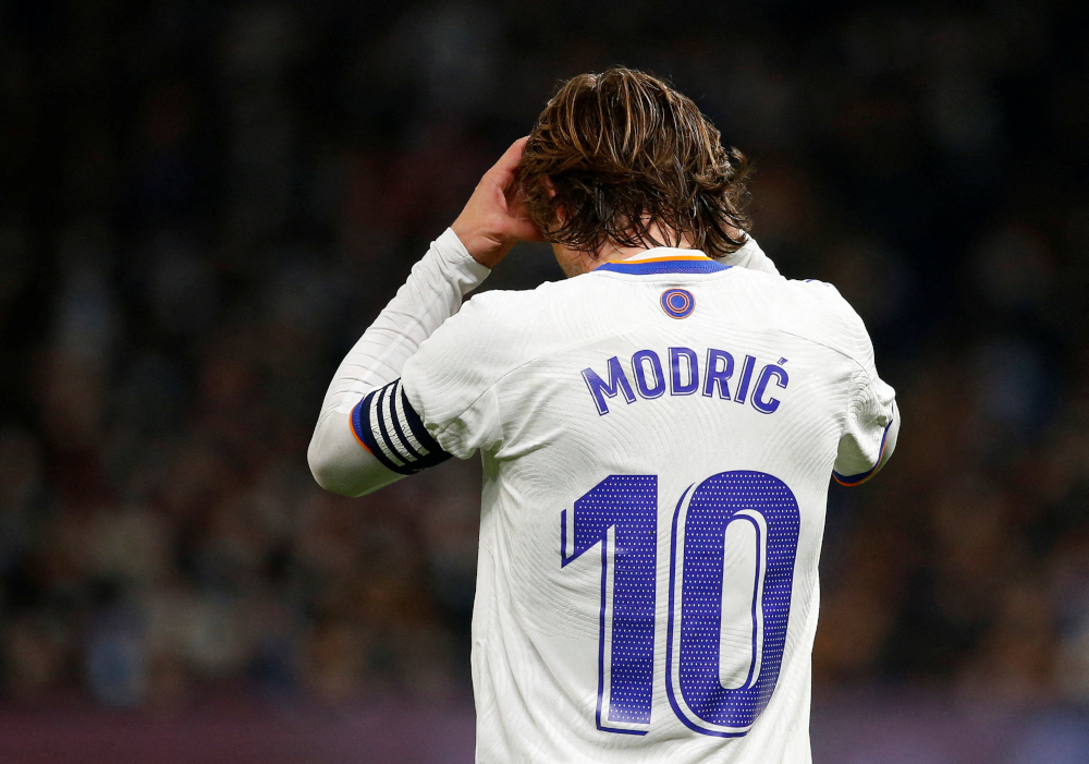 Real Madridu00e2u20acu2122s Luka Modric at the match against Atletico Madrid, Santiago Bernabeu, Madrid, Spain, December 12, 2021. u00e2u20acu201d Reuters pic 