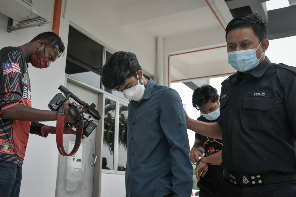 M Vaitheswaran, 24, at the Magistratesu00e2u20acu2122 Court in Bukit Mertajam, January 27, 2022. u00e2u20acu201d Bernama pic 