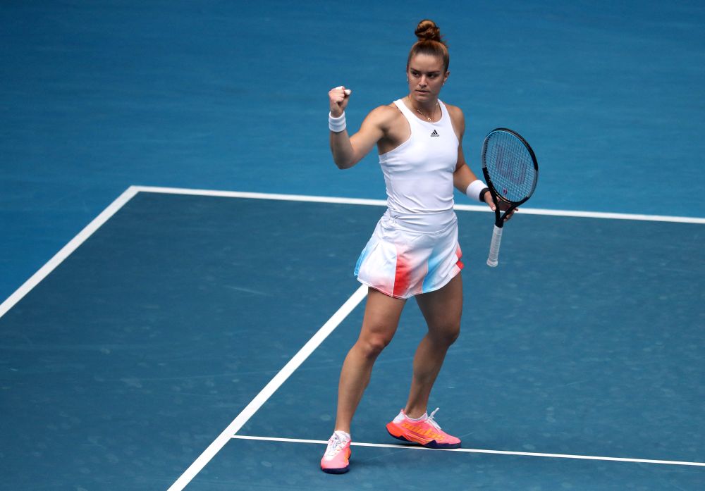 Greece's Maria Sakkari reacts during her Australian Open first round match against Germany's Tatjana Maria at Melbourne Park January 17, 2022. u00e2u20acu201d Reuters pic