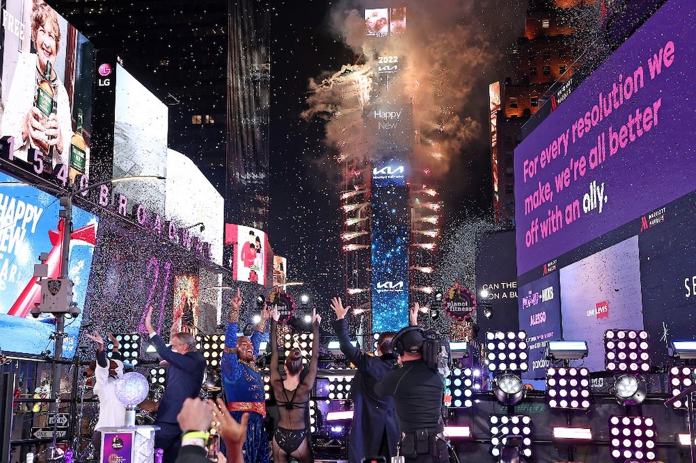 Confetti flies in the air at Times Square to mark the New Year in New York City on January 1, 2022. u00e2u20acu201d AFP pic