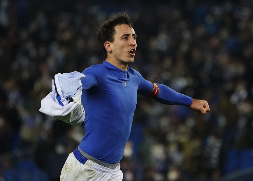 Real Sociedad's Mikel Oyarzabal celebrates after the Copa del Rey match against Real Sociedad at Reale Arena, San Sebastian January 19, 2022u00e2u20acu201d Reuters picnn