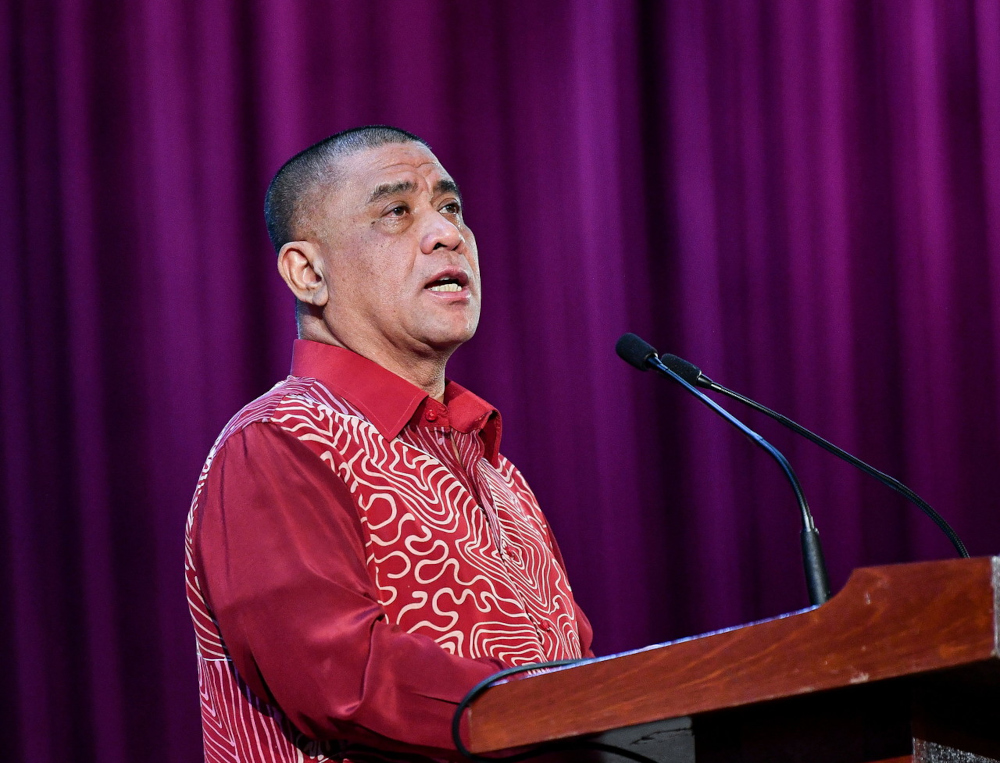 Perak Mentri Besar Datuk Seri Saarani Mohamad delivers his New Year message to civil servants at Bangunan Perak Darul Ridzuan in Ipoh, January 20, 2022. u00e2u20acu201d Bernama pic 