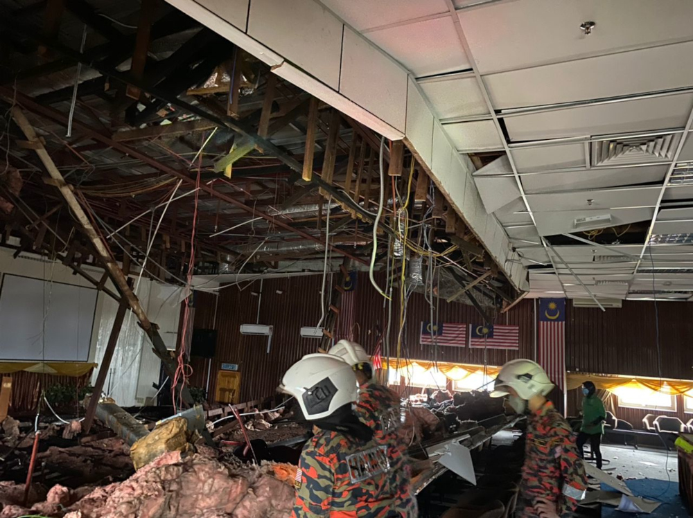 Sabah Fire and Rescue Department received a call on the incident at the 11th floor of the building at 3.32pm before firemen from Kota Kinabalu station rushed to the location. u00e2u20acu201d Picture courtesy of Sabah Fire and Rescue Dept via Twitter/Bernama 