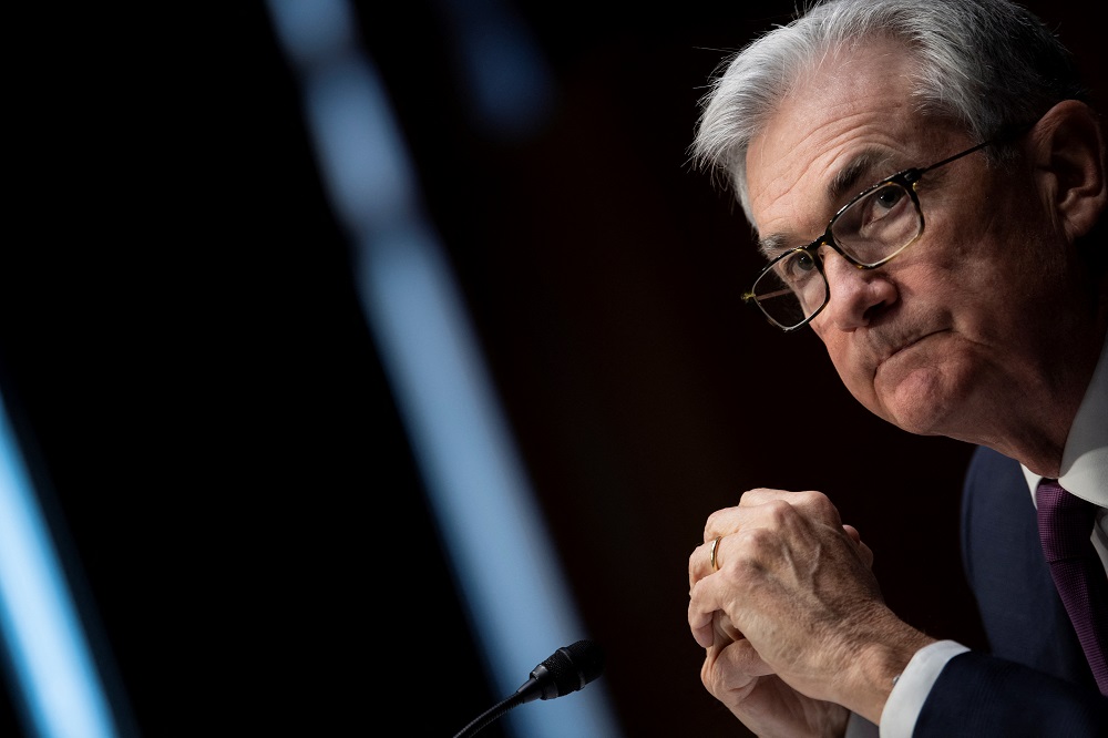 US Federal Reserve Board Chairman Jerome Powell listens during his re-nominations hearing of the Senate Banking, Housing and Urban Affairs Committee on Capitol Hill, in Washington January 11, 2022. u00e2u20acu2022 Brendan Smialowski/Pool via Reuters