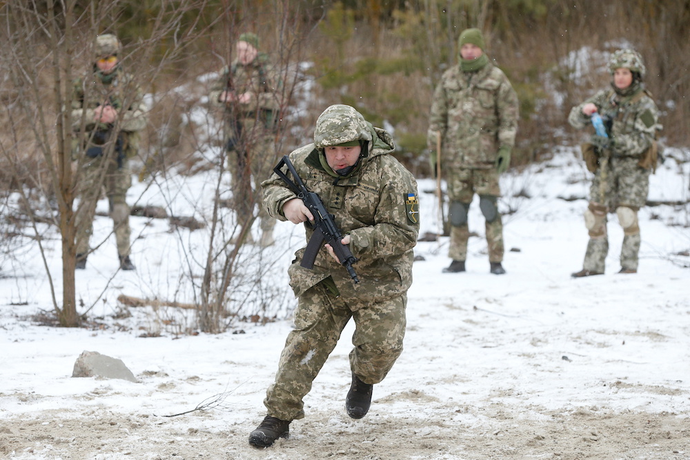 Reservists of the Ukrainian Territorial Defence Forces take part in military exercises on the outskirts of Kyiv, Ukraine January 29, 2022. u00e2u20acu201d Reuters pic