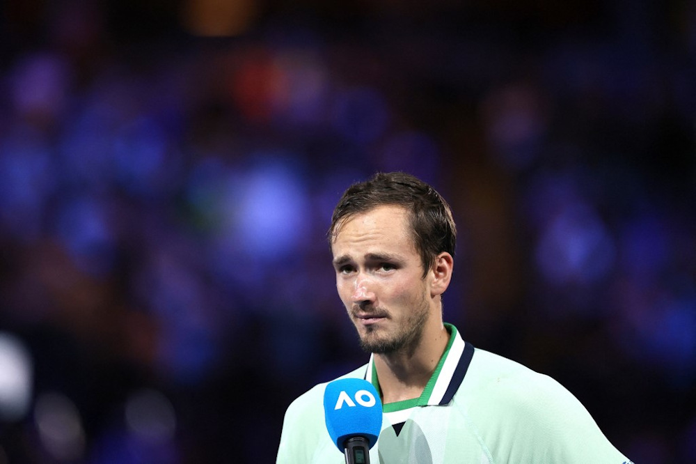Russiau00e2u20acu2122s Daniil Medvedev is seen after after the menu00e2u20acu2122s singles final match against Spainu00e2u20acu2122s Rafael Nadal on day fourteen of the Australian Open tennis tournament in Melbourne on January 31, 2022. u00e2u20acu201d AFP pic