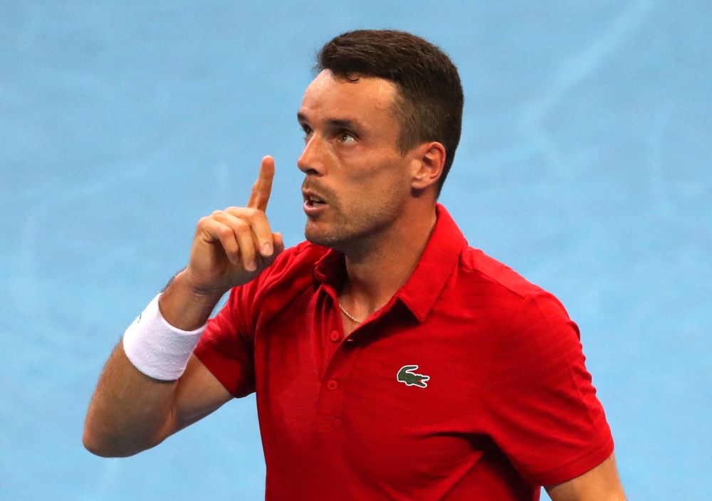 Spainu00e2u20acu2122s Roberto Bautista Agut celebrates winning his group stage match against Norwayu00e2u20acu2122s Casper Ruud at the Sydney Olympic Park January 3, 2022. u00e2u20acu201d Reuters pic