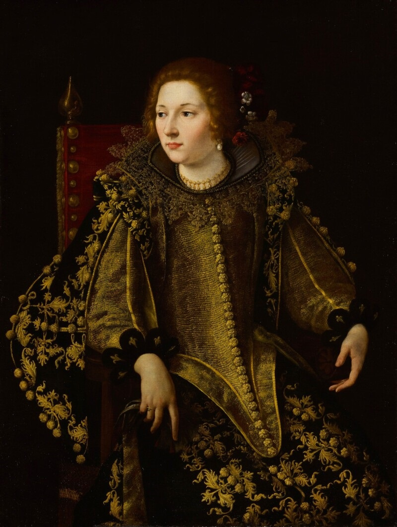 u00e2u20acu02dcPortrait of a seated lady, three-quarter length, in an elaborate and gold-embroidered costume, possibly Caterina Savelli, Principessa di Albanou00e2u20acu2122 by Artemisia Gentileschi will be up for auction on January 27. u00e2u20acu201d Picture courtesy of Sothebyu00e2u20acu2122s via ET