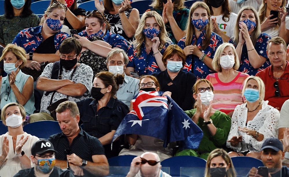 A general view of the spectators during the Australian Open tennis tournament in Melbourne January 21, 2022. u00e2u20acu2022 Reuters pic