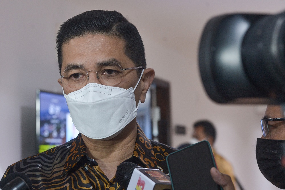 International Trade and Industry Minister Datuk Seri Azmin Ali speaks to reporters in Shah Alam January 27, 2022. u00e2u20acu2022 Picture by Miera Zulyana