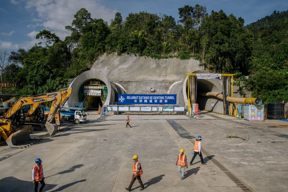 A general view of construction site of the East Coast Rail Link project in Bentong, Pahang January 13, 2022. u00e2u20acu201d Picture by Firdaus Latifnn
