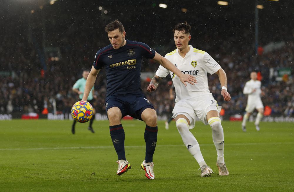Burnley's Chris Wood in action with Leeds United's Robin Kochat Elland Road, Leeds January 2, 2022. u00e2u20acu201d Reuters pic