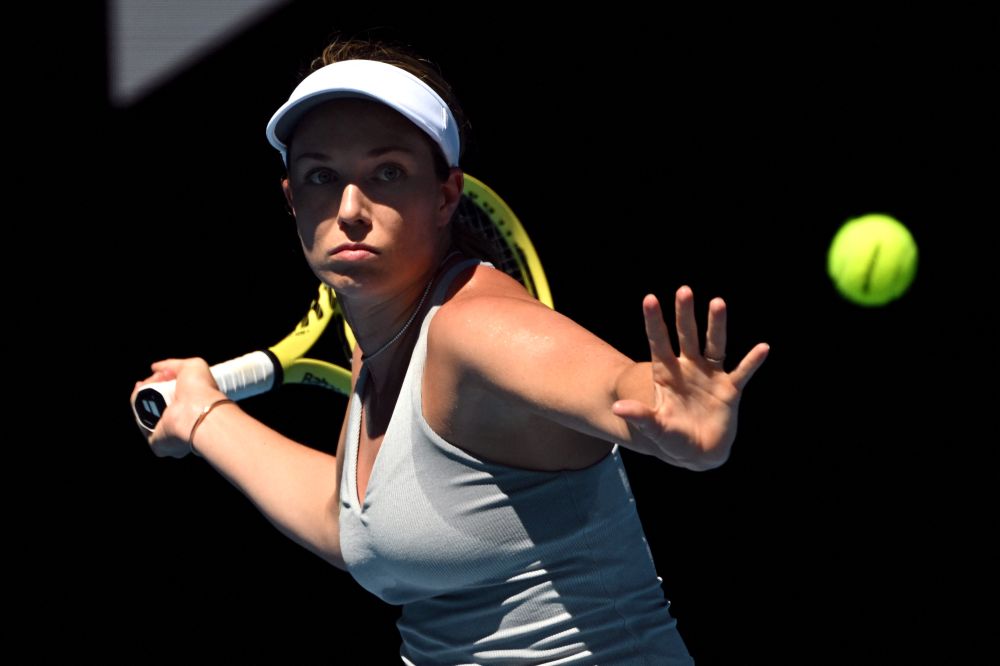 Danielle Collins of the US in action during her quarter final match against France's Alize Cornet at Melbourne Park January 26, 2022. u00e2u20acu201d Reuters pic