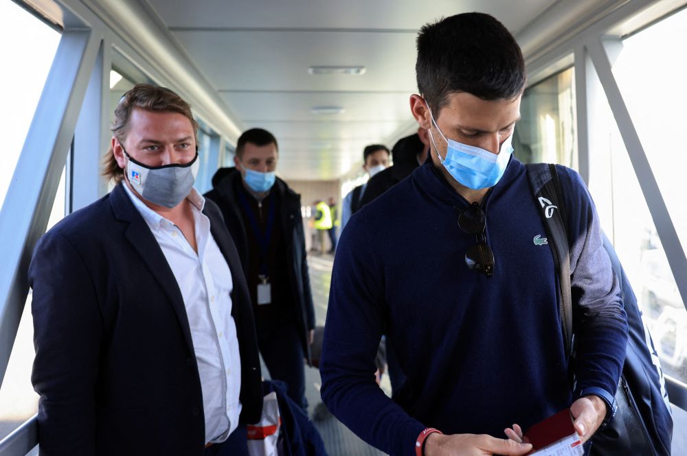 Serbian tennis player Novak Djokovic arrives at Nikola Tesla Airport in Belgrade January 17, 2022. u00e2u20acu201d Reuters pic